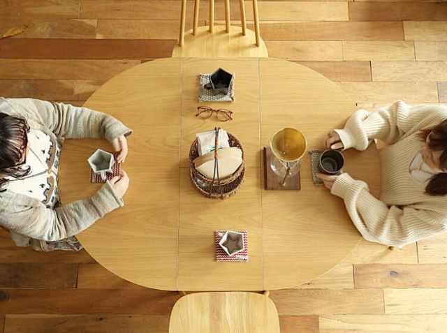 円形 伸長式ダイニングテーブル Rizn(リズン) ナチュラルタイプ｜北欧