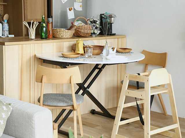 昇降・伸縮テーブル AILL（アイル） ホワイト｜北欧・ヴィンテージ