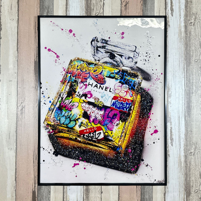 水晶パネル アートパネル 60×80cm ポップアート 黒フレーム付き