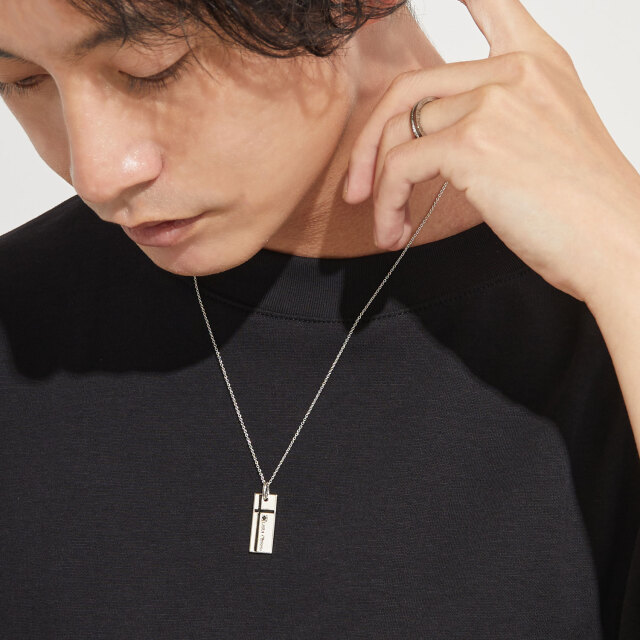 ネックレス メンズ シルバー925 sv925 銀 ノーブル クロス p3051-b