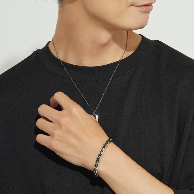 バングル メンズ シルバー925 sv925 銀 セイントグラス b3036-b