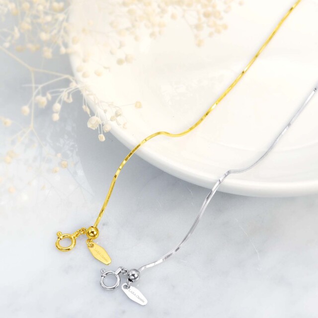 チェーン ブレスレット K18 ゴールドスネーク 幅 0.69～0.75mm 約 1.3g