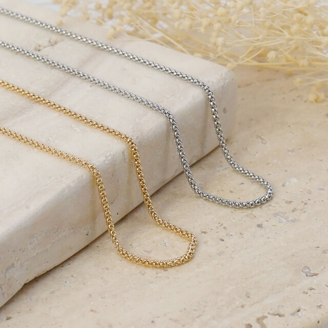 ゴールド チェーン ネックレス 18金 K18 マルベリー 幅 1.4mm 約 3.0g