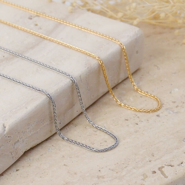 プラチナ チェーン ネックレス pt850 トリプルスパイク 幅0.9mm 約3.5g