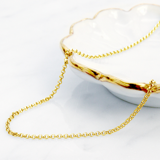 チェーン チェーン ネックレス 18金 K18 ロールチェーン 幅約 1.9mm