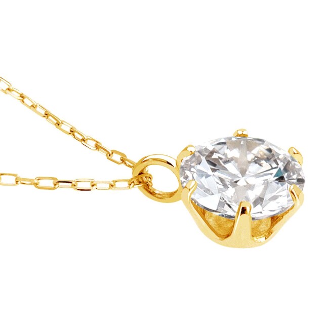 ネックレス ソリティアダイヤモンド 0.5ct 1粒 K18 ゴールド 18金 lp51