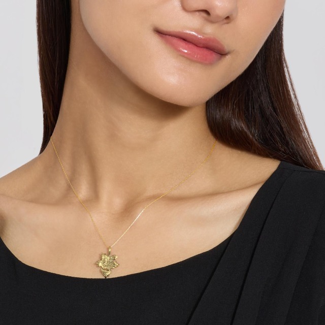 ネックレス リーフ モチーフ 地金 K18 ゴールド 18金 lp37-0002-yg