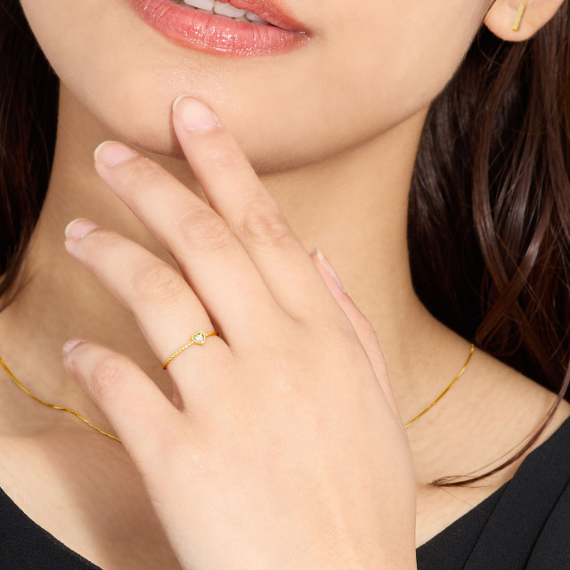 指輪 レディース 18金 ダイヤモンド ハート リング K18 ゴールド lr51