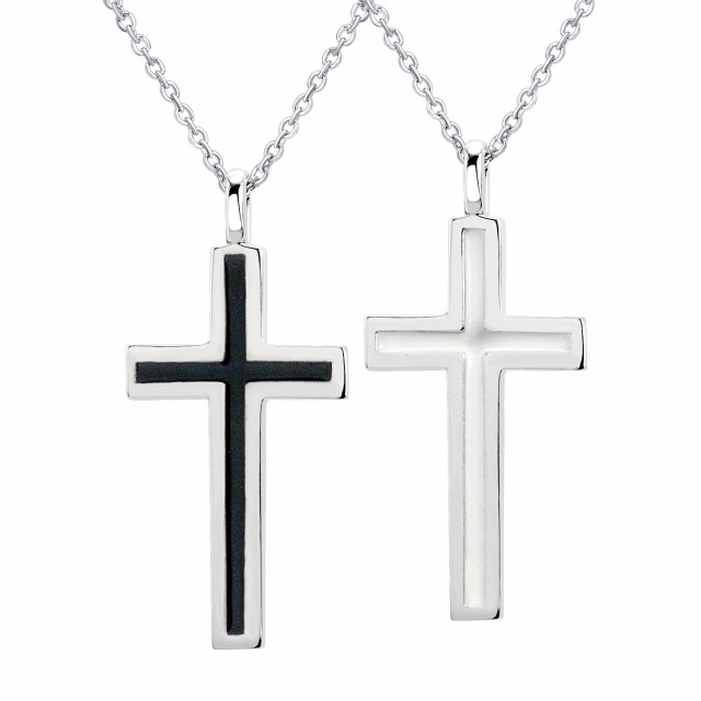 ペアネックレス シルバー925 sv925 銀 レール クロス p3190-p