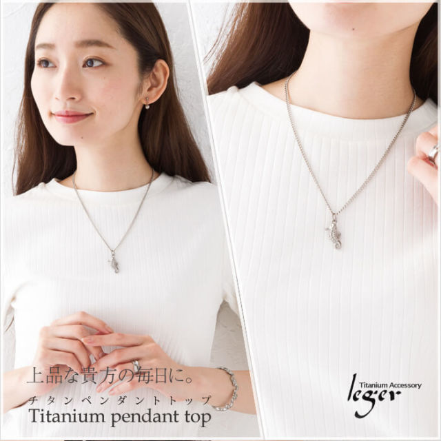 チタンペンダントトップ シーホース(タツノオトシゴ)｜leger レジエ T134