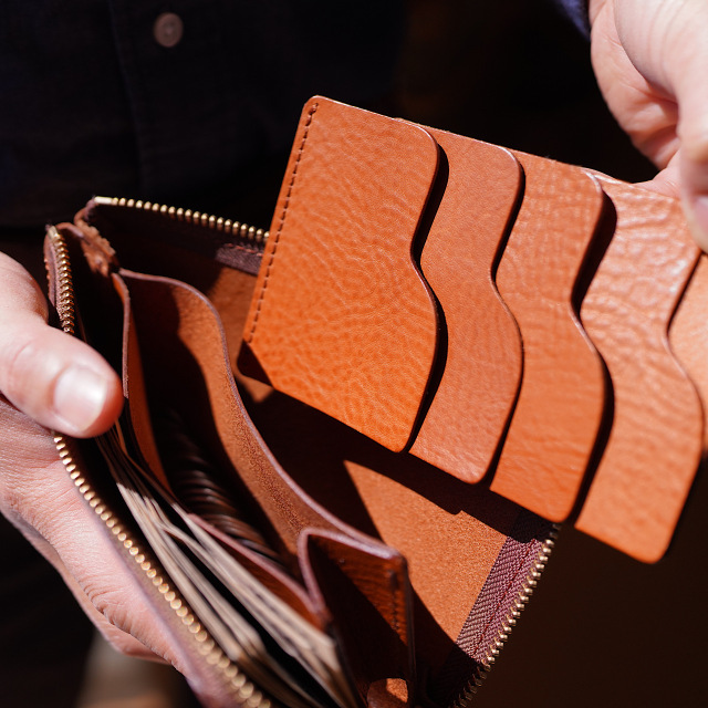 three2four LIZ L字ジップ 象革ボルドー three2four LIZ L字ジップ 象