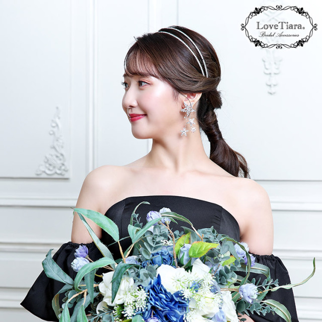 シンプル2連カチューシャ 通信販売ブライダルウェディング通販 髪飾り