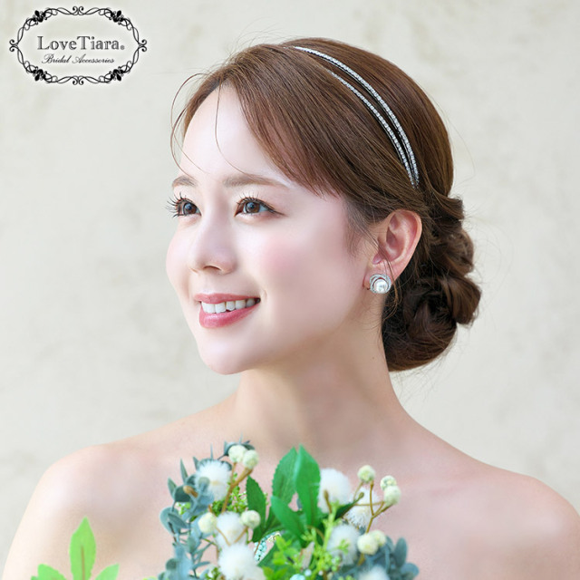 シンプル2連カチューシャ 通信販売ブライダルウェディング通販 髪飾り