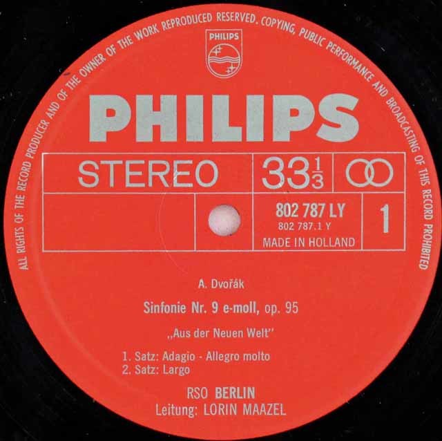 LP レコード 直筆サイン入り マゼールのドヴォルザーク/交響曲第9番