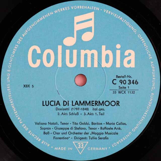 LP レコード カラスのドニゼッティ/「ランメルモールのルチア」全曲 独