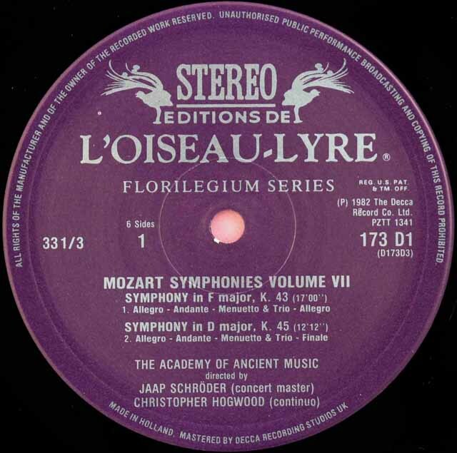 LP レコード エンシェント室内管弦楽団のモーツァルト/交響曲全集第7巻