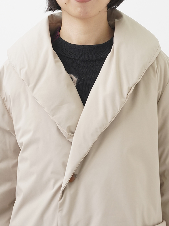 ダウン2通りショール襟ショートコート