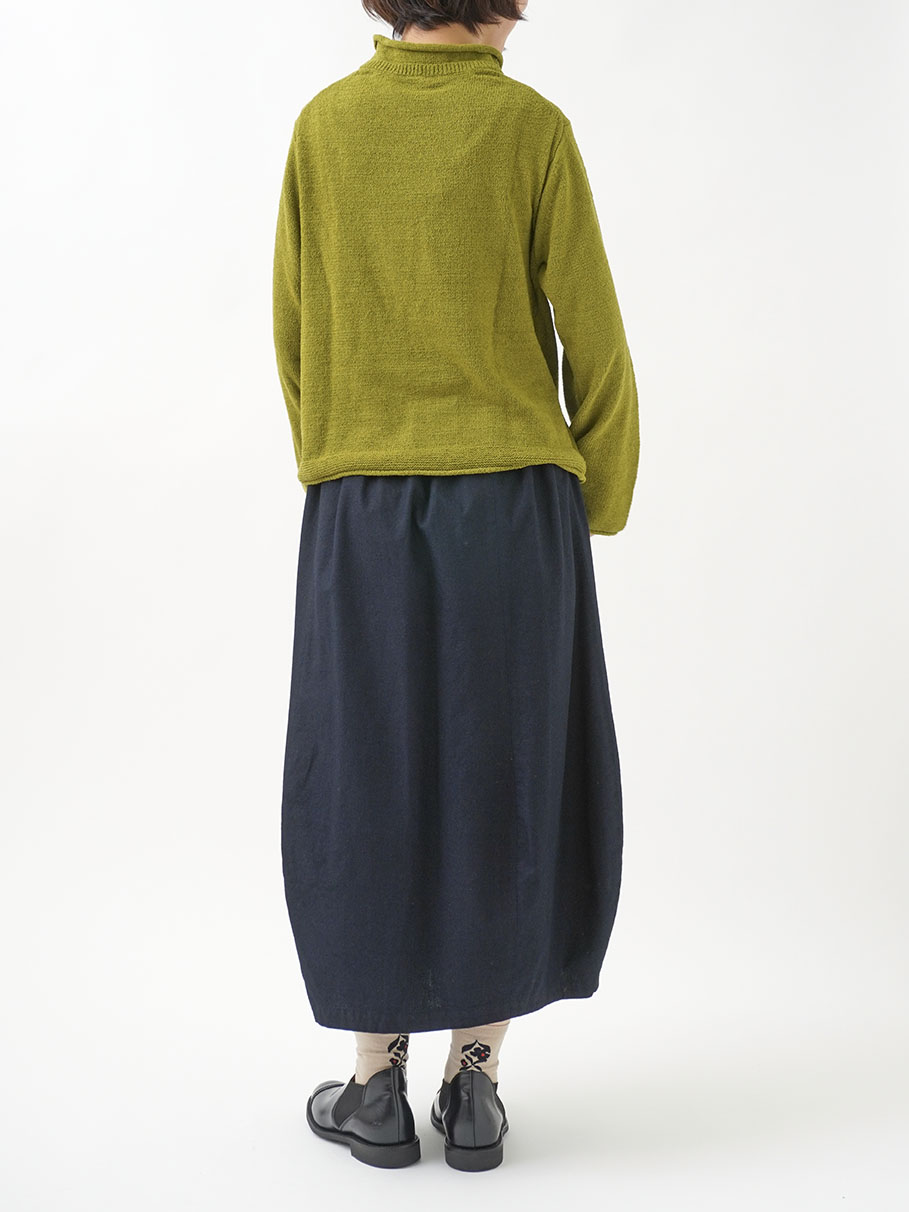 16／－インディゴ平織りバルーンスカート