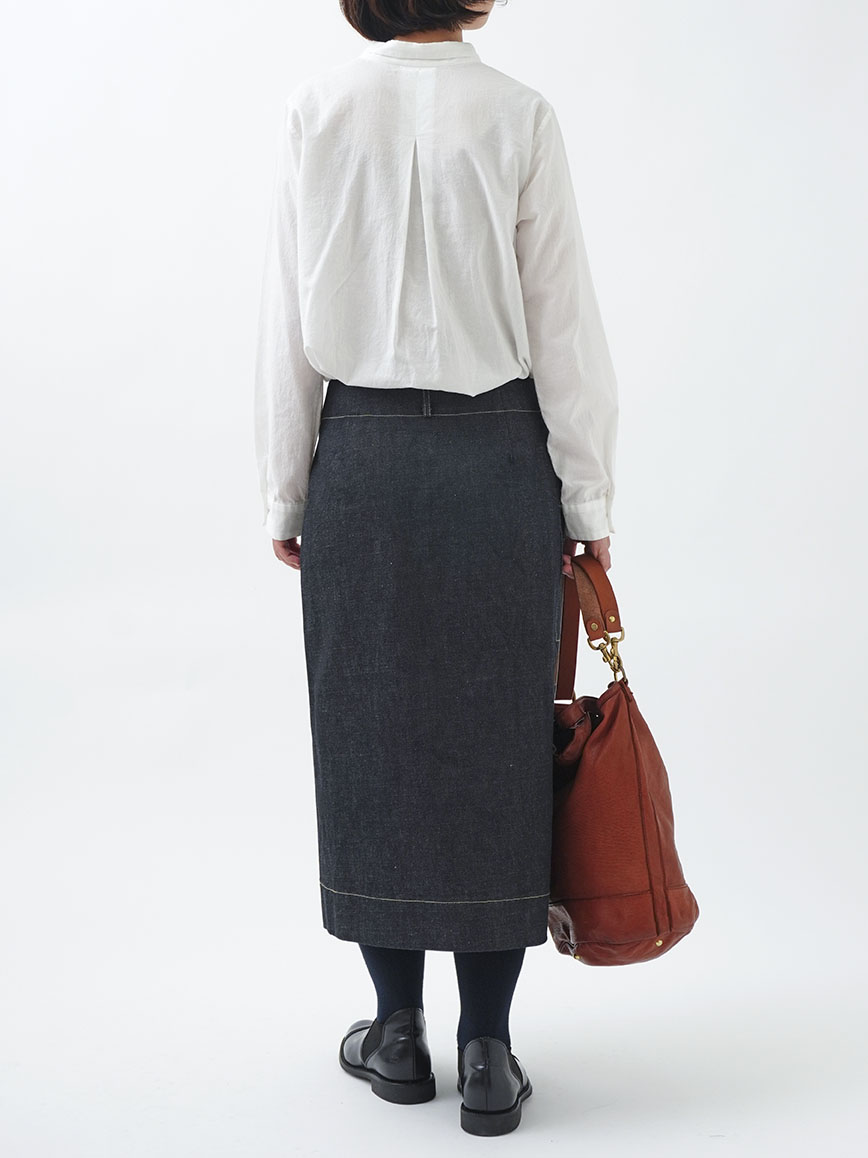 13.5ozストレッチデニムセミタイトスカート