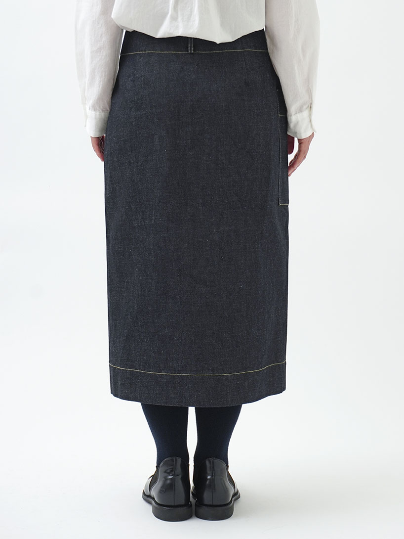 13.5ozストレッチデニムセミタイトスカート