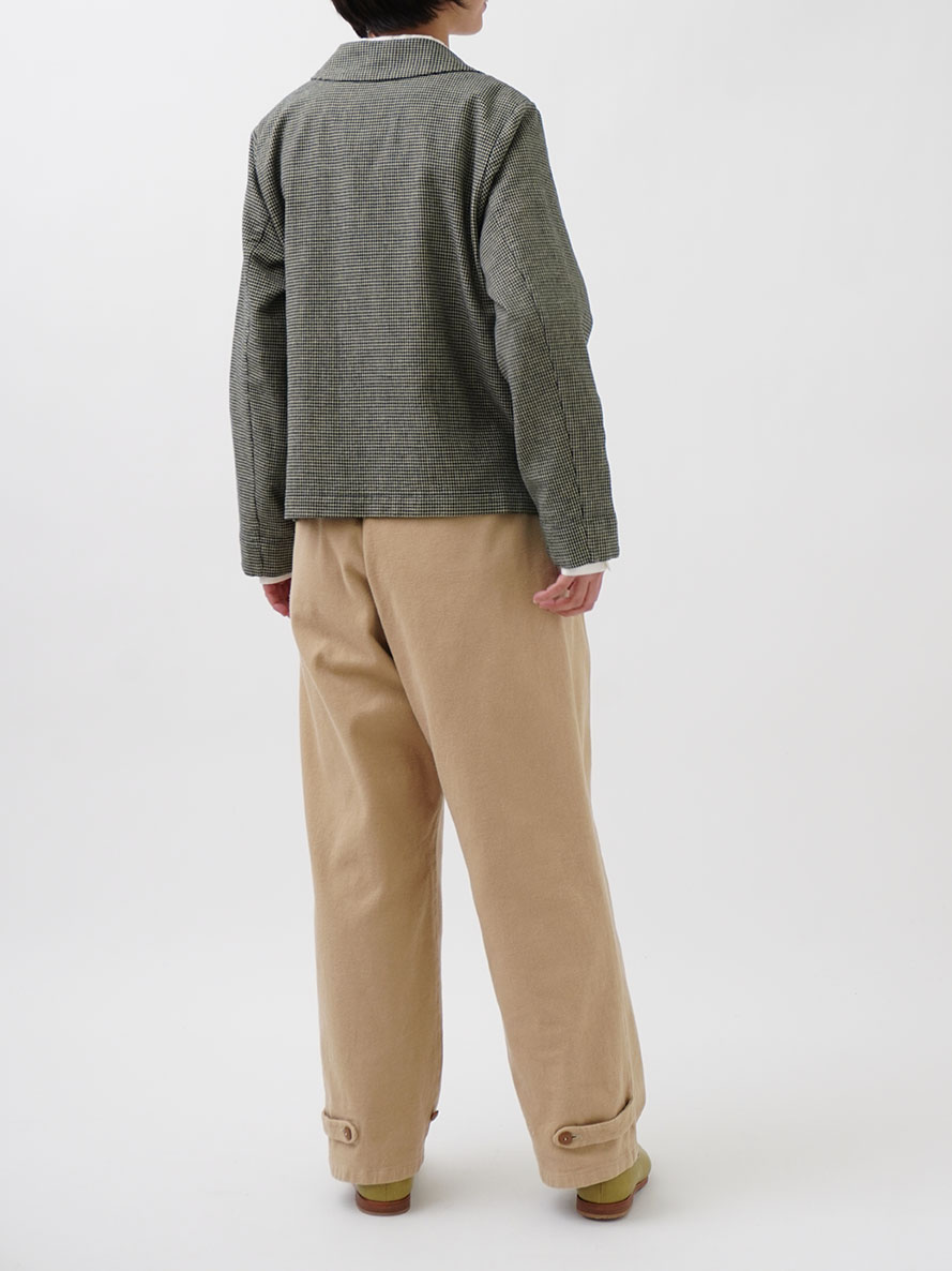 インディゴ千鳥ショール襟ジャケット