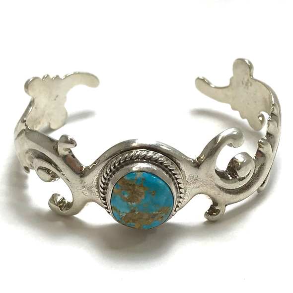 INDIAN JEWELRY NAVAJO ナバホ族 サンドキャスト ターコイズ バングル