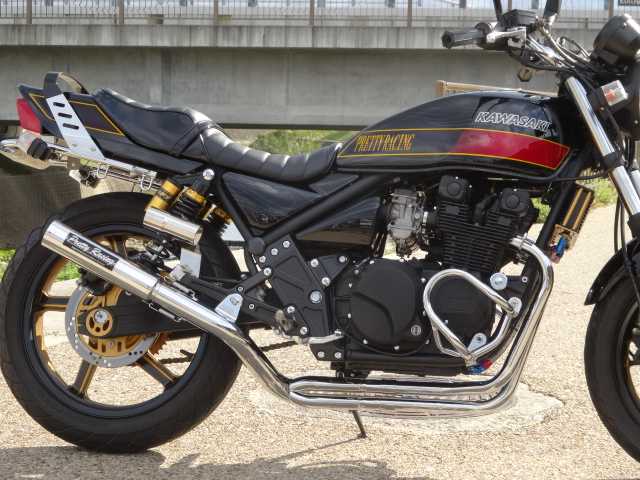 ゼファー400/χ 54π ガニマタBULLET管 メッキ