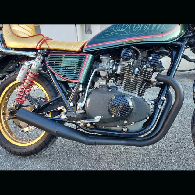 TOP MODA】 GS400 塾長管 ブラック 旧車 マフラー