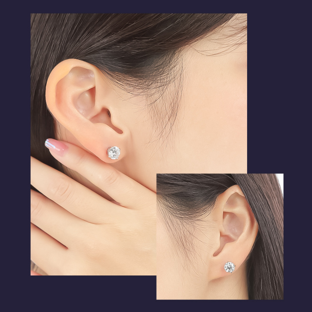 ダイヤモンド ピアス 一粒 2ct K18 18K 18金 金属アレルギー