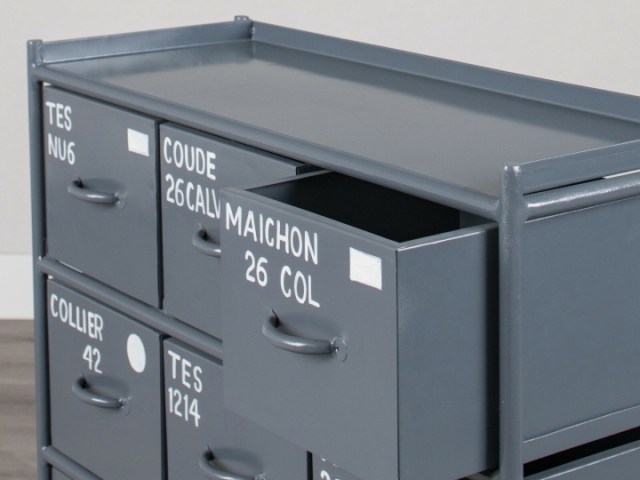 MSG インダストリアル スチールチェスト （縦12杯引き出し） 家具