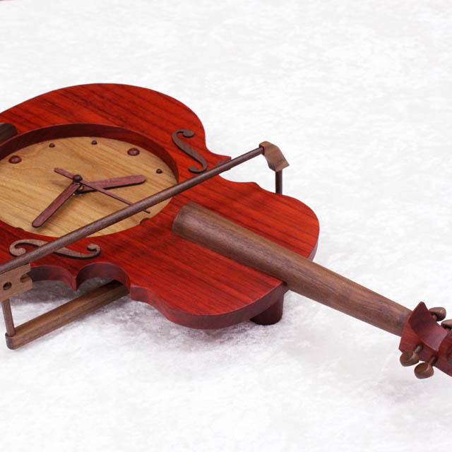 前年分完売 / 2026年製作予定】銘木 ヴァイオリン 振り子時計 パドック