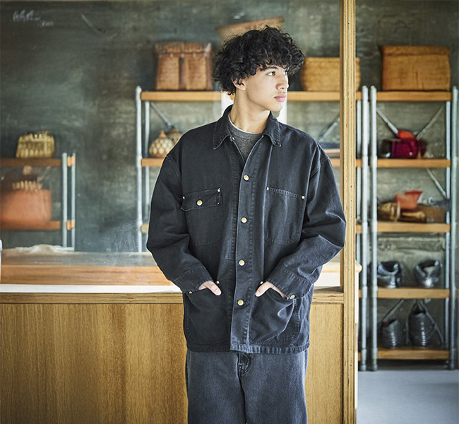 orslow オアスロウ 01-6034-61S RELAX FIT OXFORD COVERALL BLACK