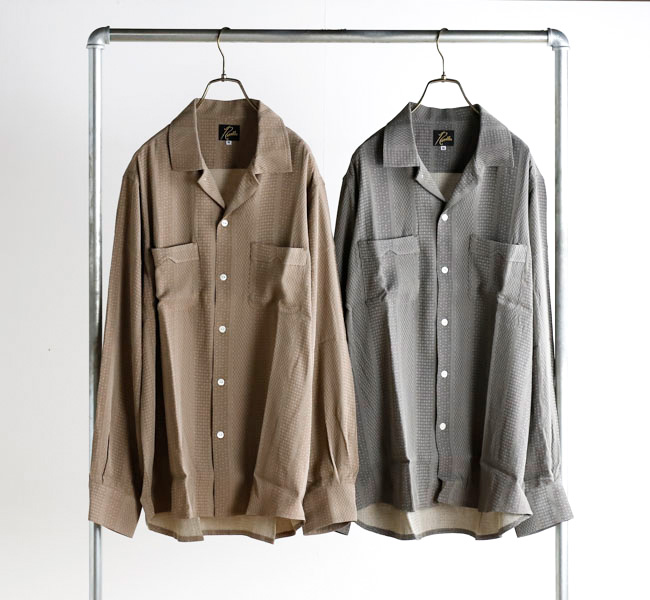 NEEDLES ニードルズ Open Collar Shirt - Faulourd Stripe Jacquard