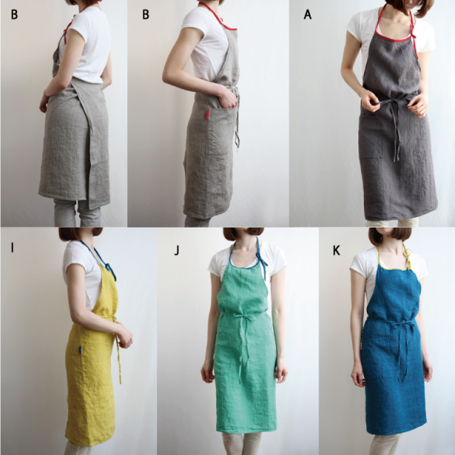 リーノエリーナ リネン100％！やわらか素材のフルエプロン［ミラ