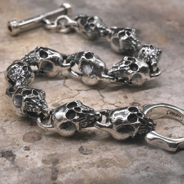 TOOL925 スカル×ボルト シルバーブレスレット skull × bolt silver