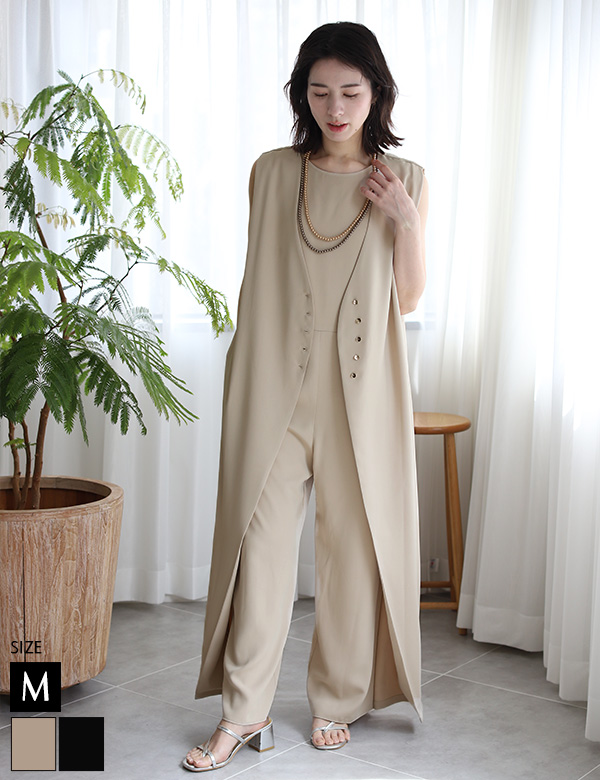 ジレ風レイヤードオールインワン(51897Y)