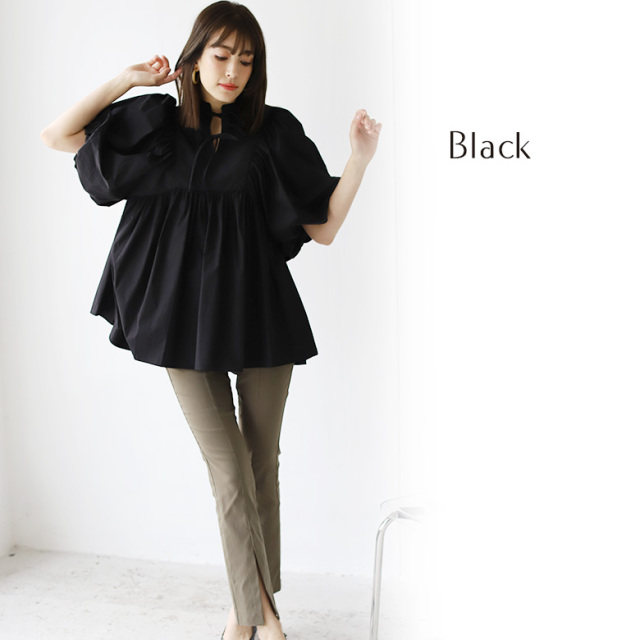 ギャザーボリュームブラウス(a52-031)