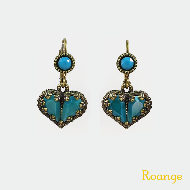 ミハエルネグリン クリスタルハートフックピアス