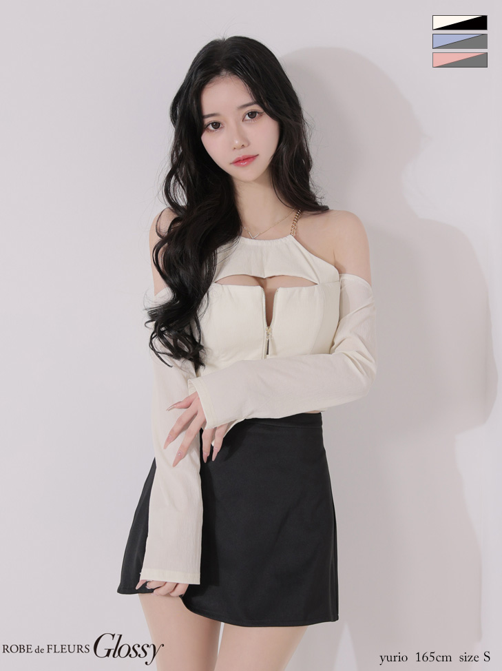 総レース×バストカットデザインタイトミニキャバドレス(GL2488)