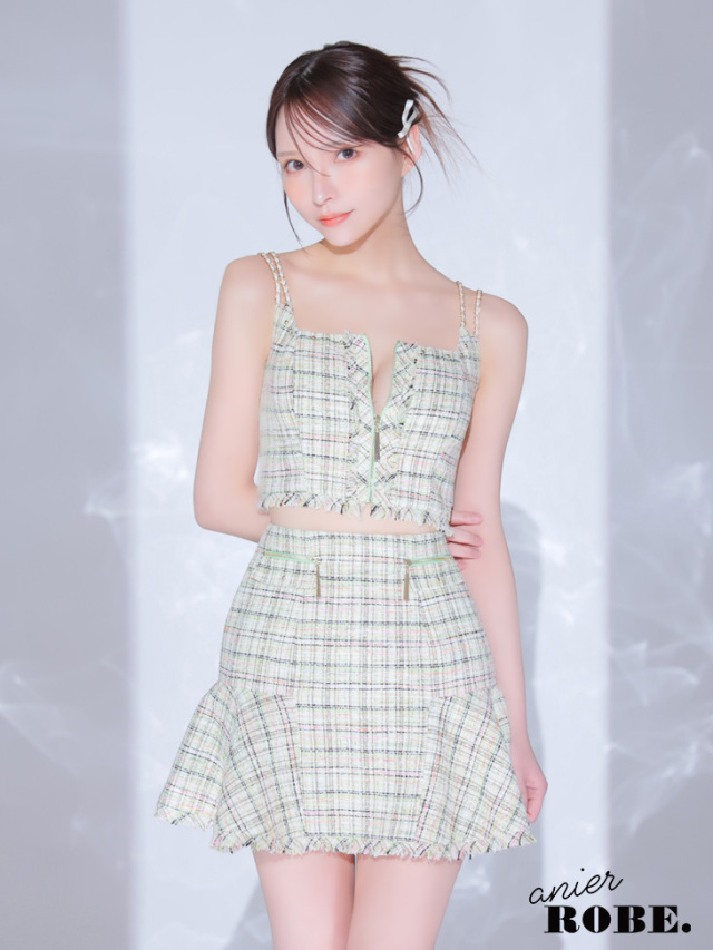 XSサイズあり】setup cami check tweed dress(anier4040)