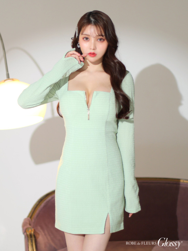 Lサイズあり】ロングスリーブタイトミニキャバドレス(GL3239)