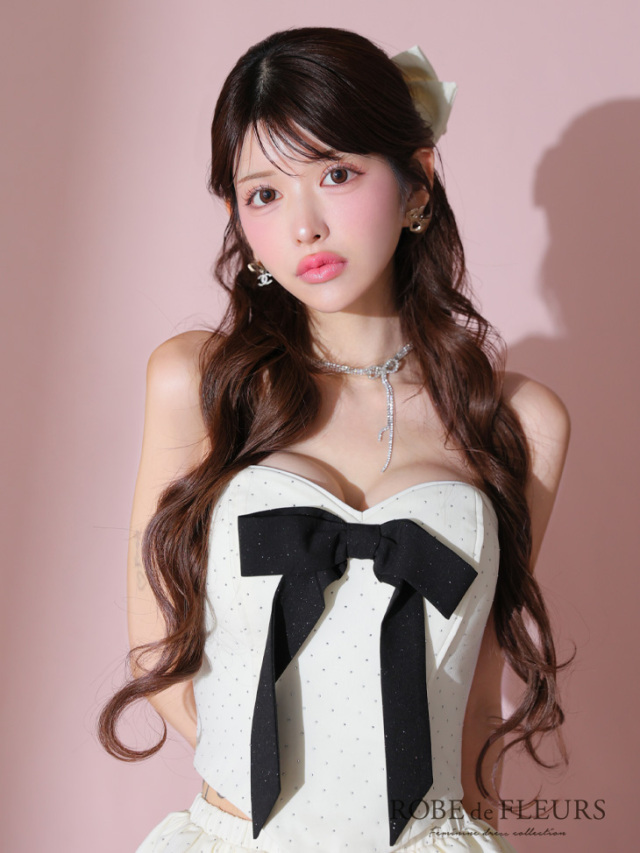 XSサイズあり】ビッグリボンティアードフレアミニキャバドレス(fm3769)