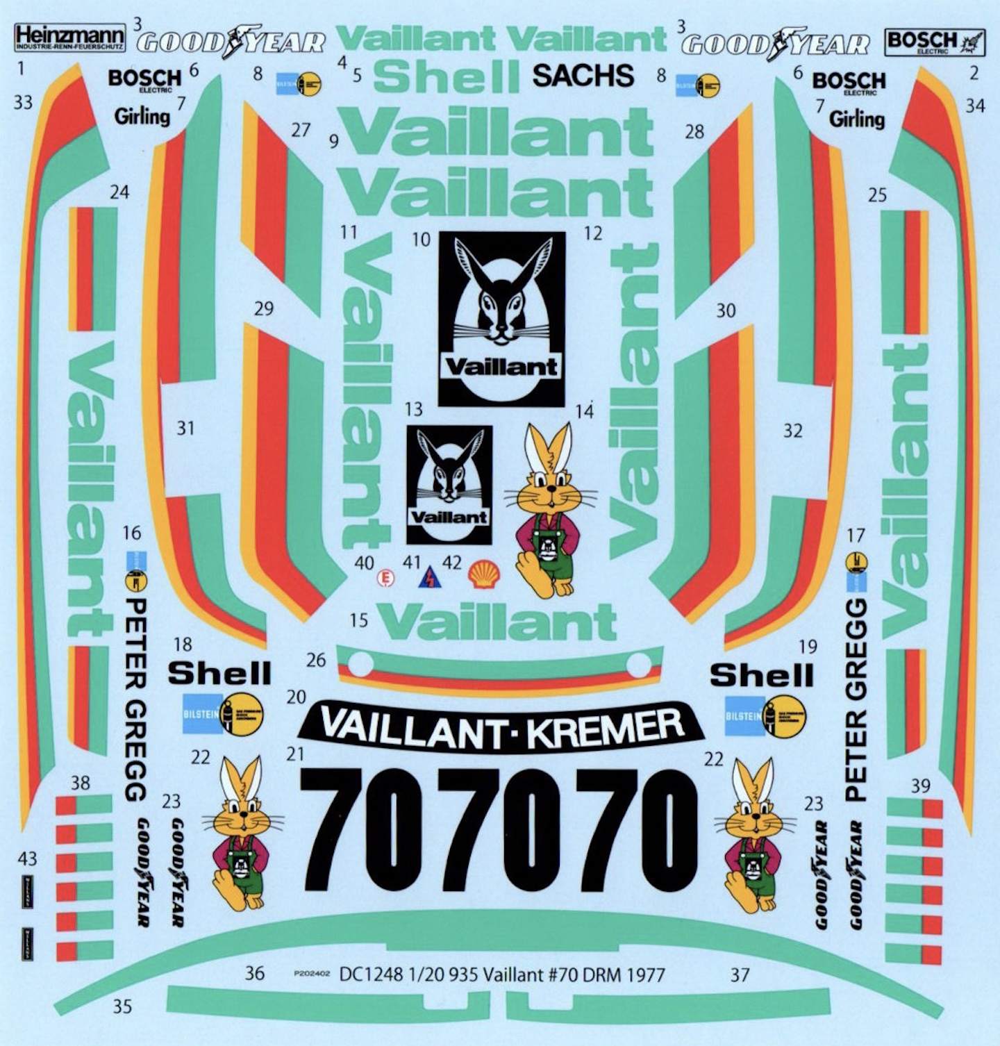 スタジオ27 1/20 ポルシェ 935 ヴァイラント DRM 1977 NO.70 フル