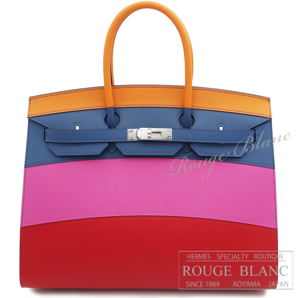 エルメス バーキン35 レインボー アプリコット×ブルーアガット