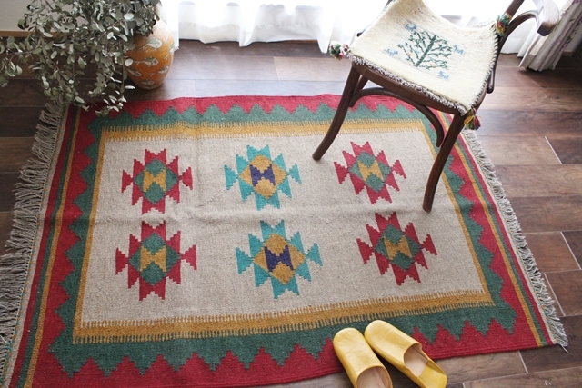 お買い得！】【送料無料】キリム （ラグサイズ中 148×105cm） 9983