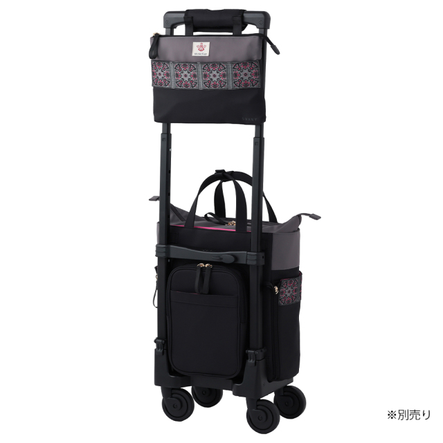 D-681 Michiko Kuge スクエア刺繍 (M18)ブラック×グレー <4輪