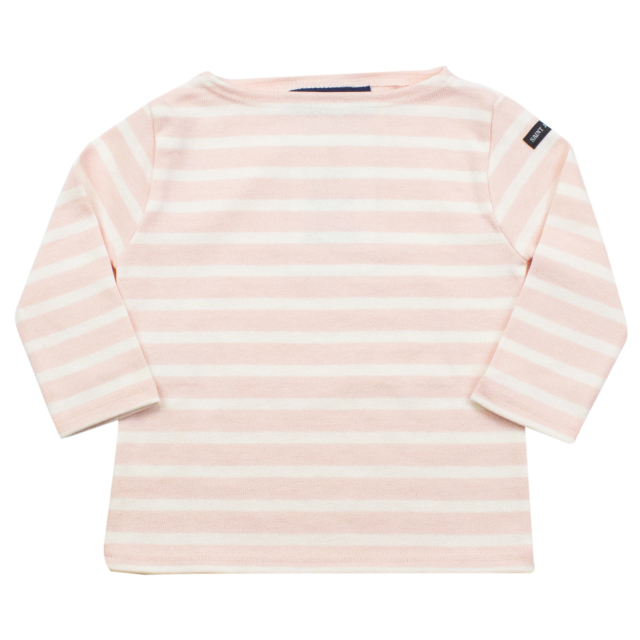 キッズ用ウエッソンボーダー［ドラジェピンク/白］：セントジェームス