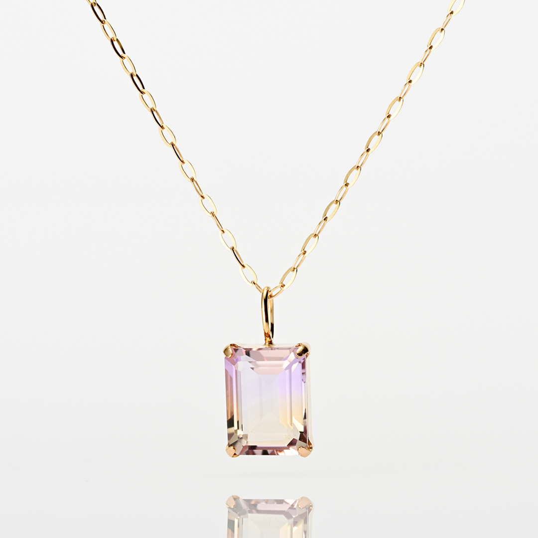 ネックレス K10イエローゴールド アメトリン アクセサリーPePe