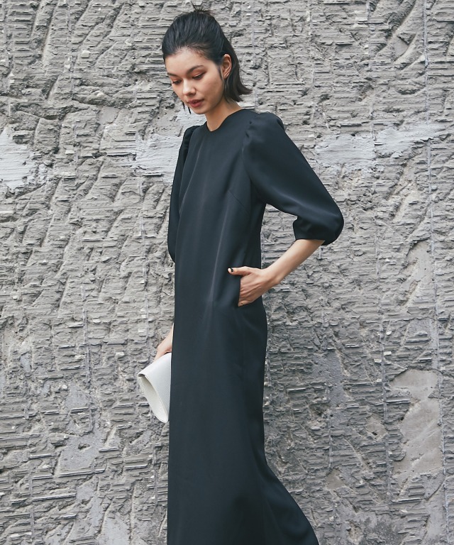 バルーンスリーブロングワンピース 【品番:so1-206】 SMILE ORCHID