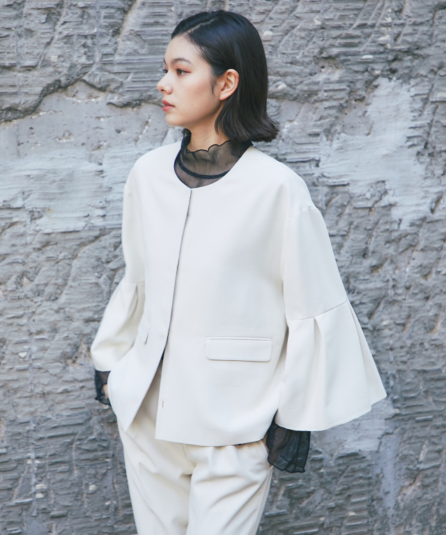 ウォッシャブル/手洗い可能】ベルスリーブジャケット＆スラックス